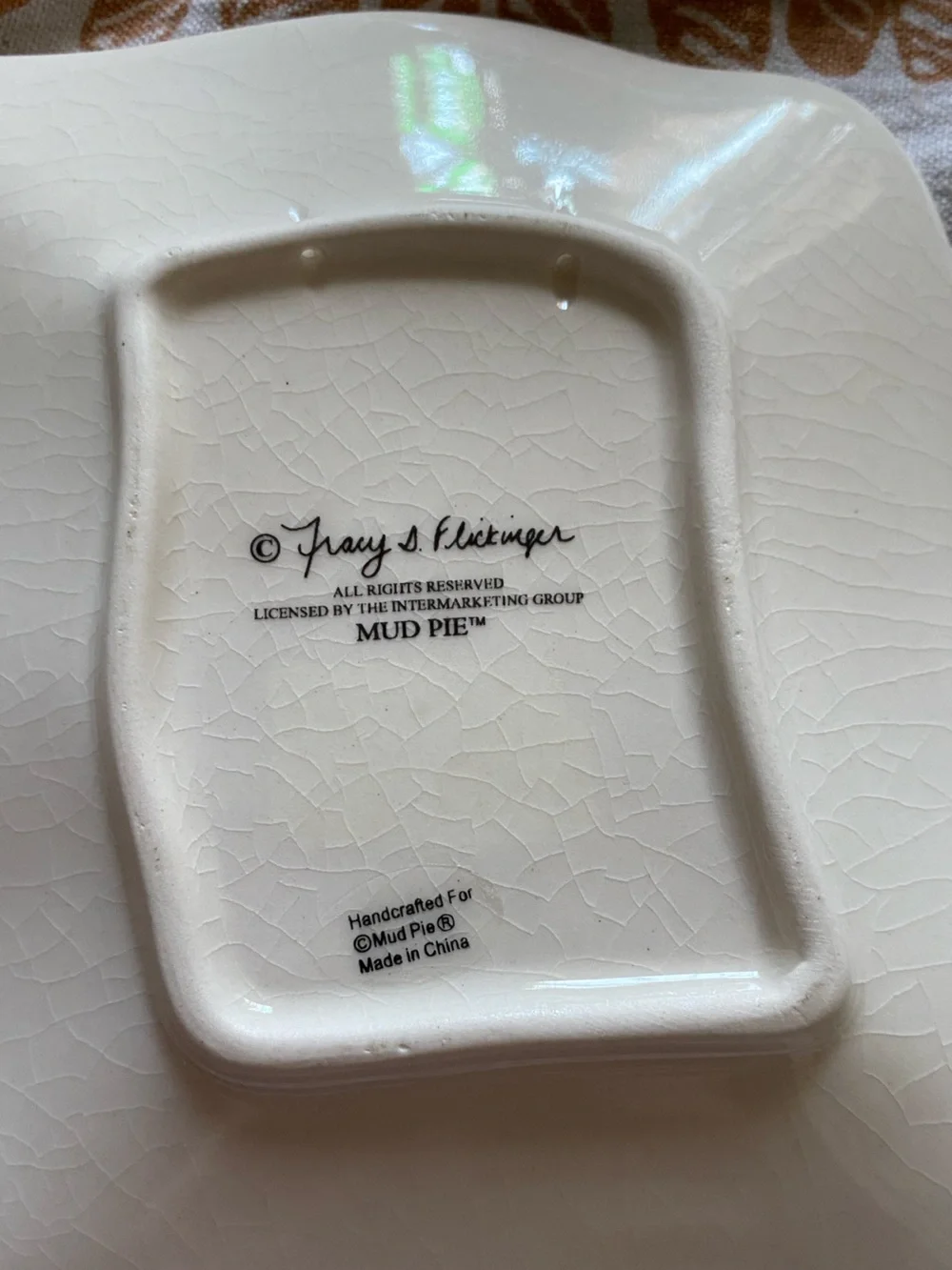 4 Whimsical Tracy Flickinger Mud Pie “Bloody Mary Small Plates” from 1990s. GUC